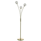 Avari 3 Light Floor Lamp Satin Brass Glass<br>Satin Brass