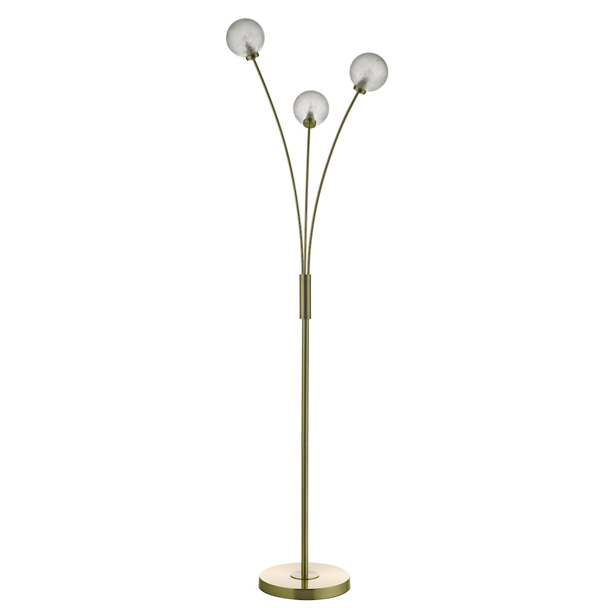 Avari 3 Light Floor Lamp Satin Brass Glass<br>Satin Brass