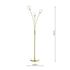 Avari 3 Light Floor Lamp Satin Brass Glass<br>Satin Brass
