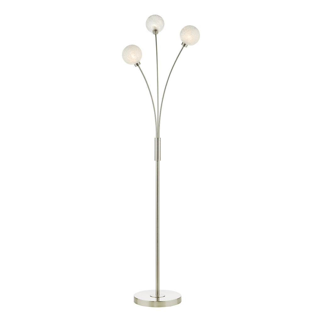 Avari 3 Light Floor Lamp Satin Nickel Frosted Glass<br>Satin Nickel