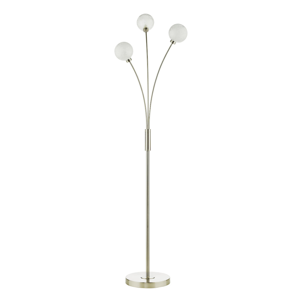 Avari 3 Light Floor Lamp Satin Nickel Frosted Glass<br>Satin Nickel