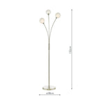 Avari 3 Light Floor Lamp Satin Nickel Frosted Glass<br>Satin Nickel