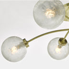 Avari 6 Light Semi Flush Satin Brass And Clear Frosted Glass<br>Satin Brass