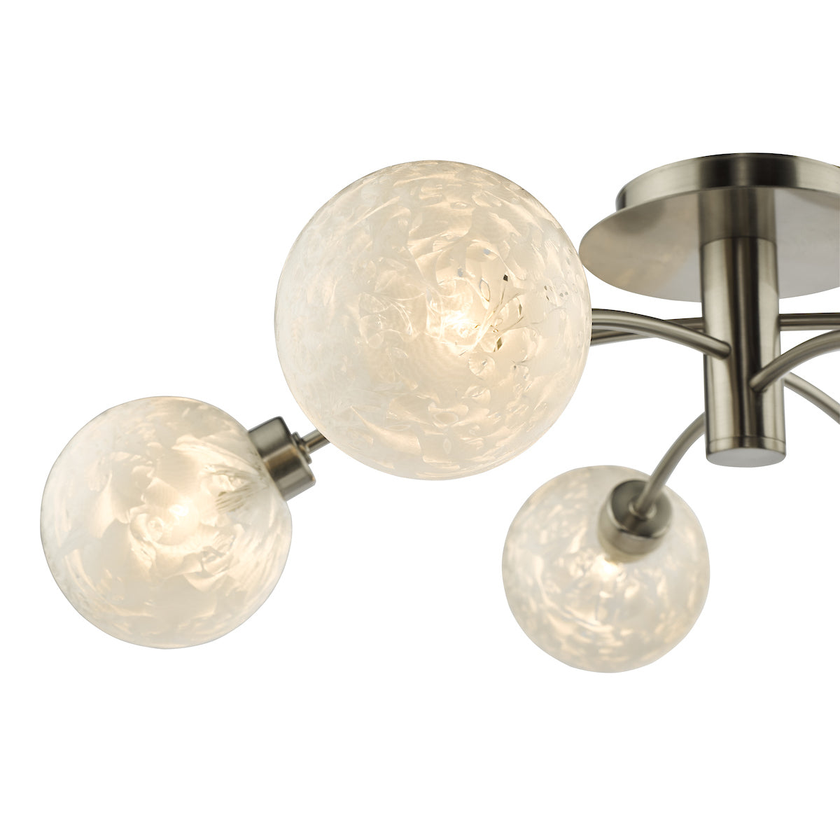 Avari 6 Light Semi Flush Satin Nickel Frosted Glass<br>Satin Nickel