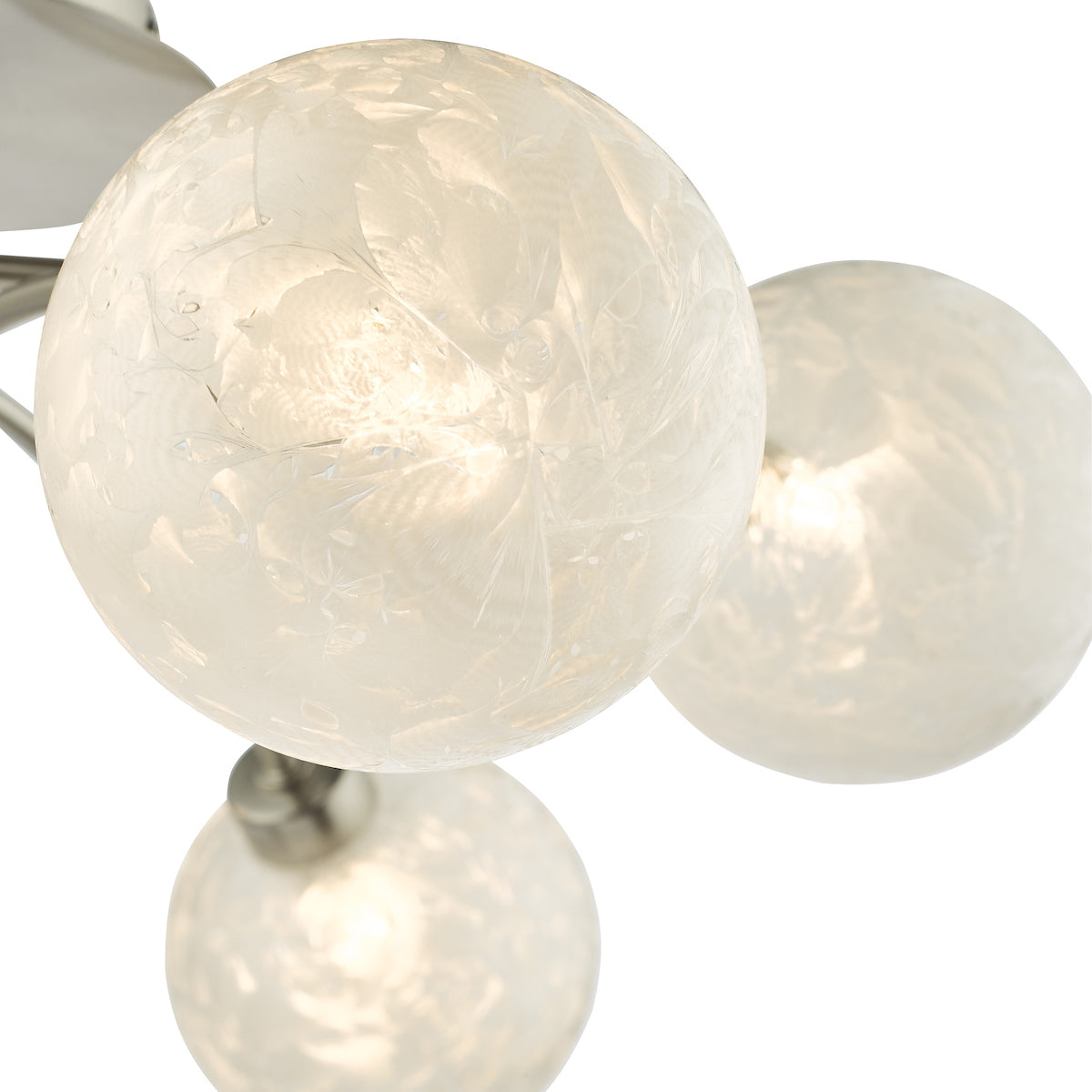 Avari 6 Light Semi Flush Satin Nickel Frosted Glass<br>Satin Nickel