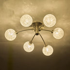Avari 6 Light Semi Flush Satin Nickel Frosted Glass<br>Satin Nickel