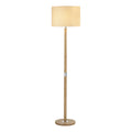 Avenue Floor Lamp Light Wood Polished Chrome With Shade <br>Light Wood