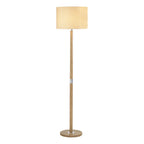 Avenue Floor Lamp Light Wood Polished Chrome With Shade <br>Light Wood