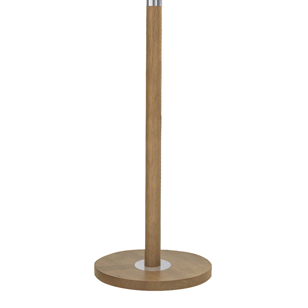 Avenue Floor Lamp Light Wood Polished Chrome With Shade <br>Light Wood