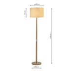 Avenue Floor Lamp Light Wood Polished Chrome With Shade <br>Light Wood