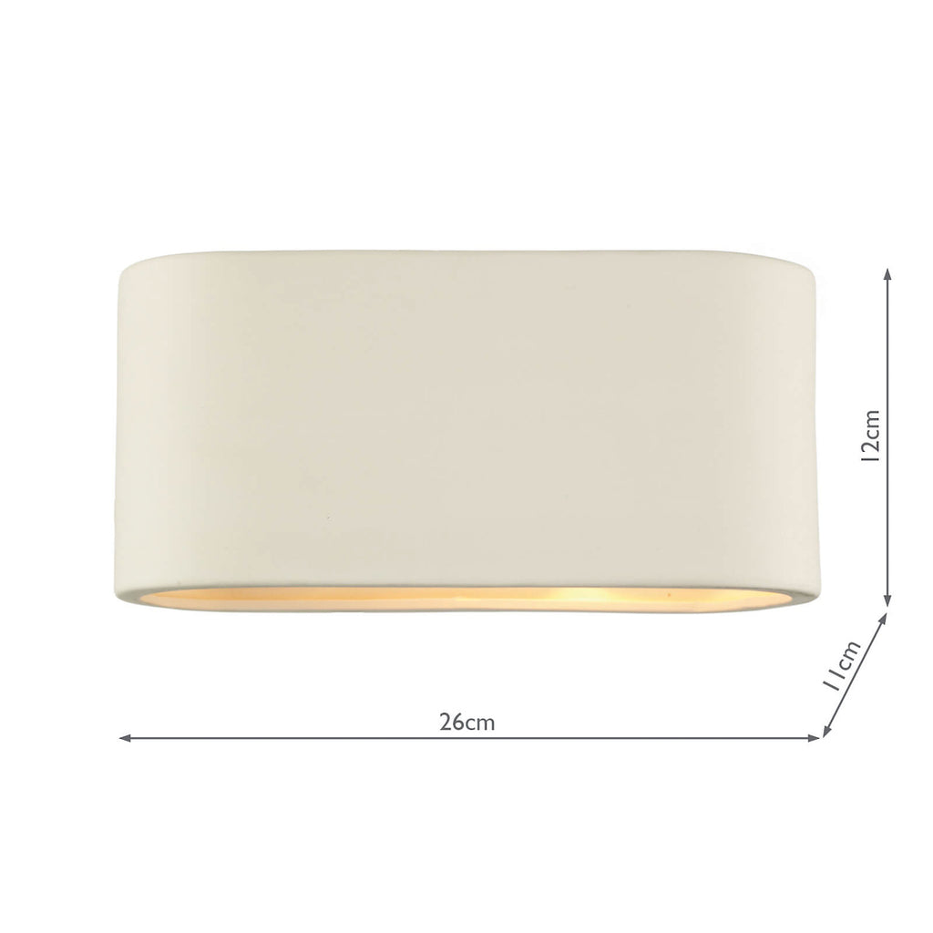 Axton Ceramic Wall Light Large<br>White Ceramic