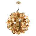 Ayna 6 Light Single Pendant Real Ash Veneer Satin Nickel<br>
