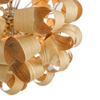 Ayna 6 Light Single Pendant Real Ash Veneer Satin Nickel<br>
