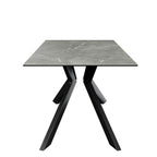 Azzaro Fixed Matte Grey Ceramic Dining Table - 160cm