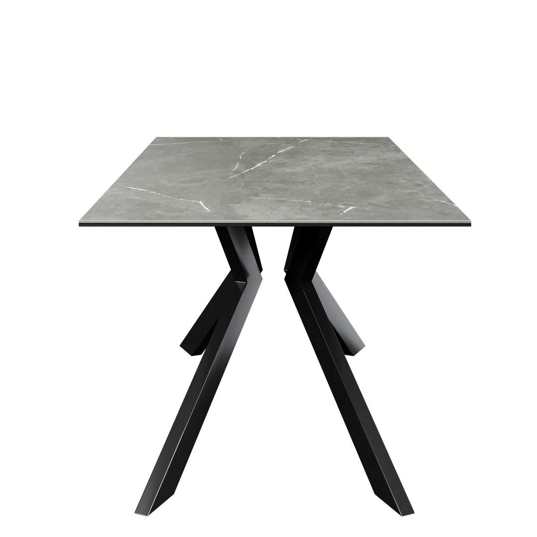 Azzaro Fixed Matte Grey Ceramic Dining Table - 160cm