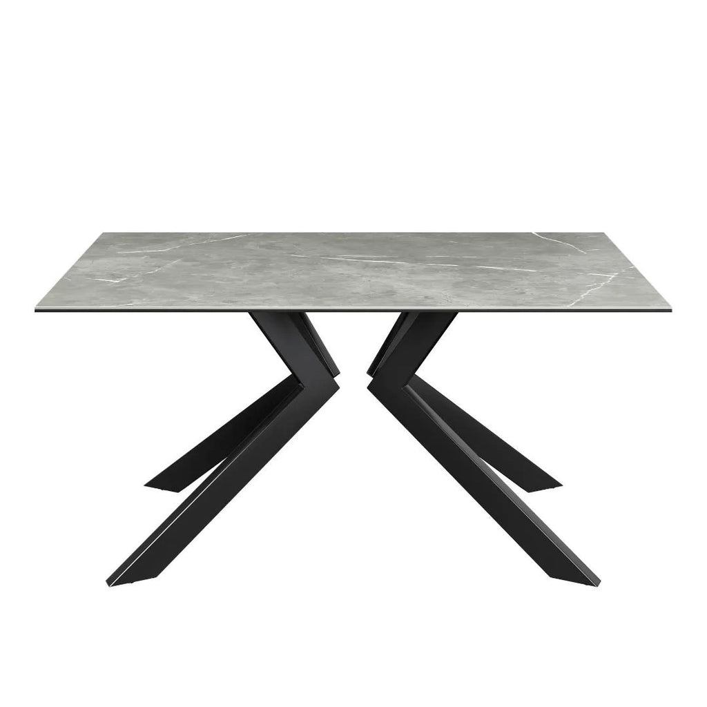 Azzaro Fixed Matte Grey Ceramic Dining Table - 160cm