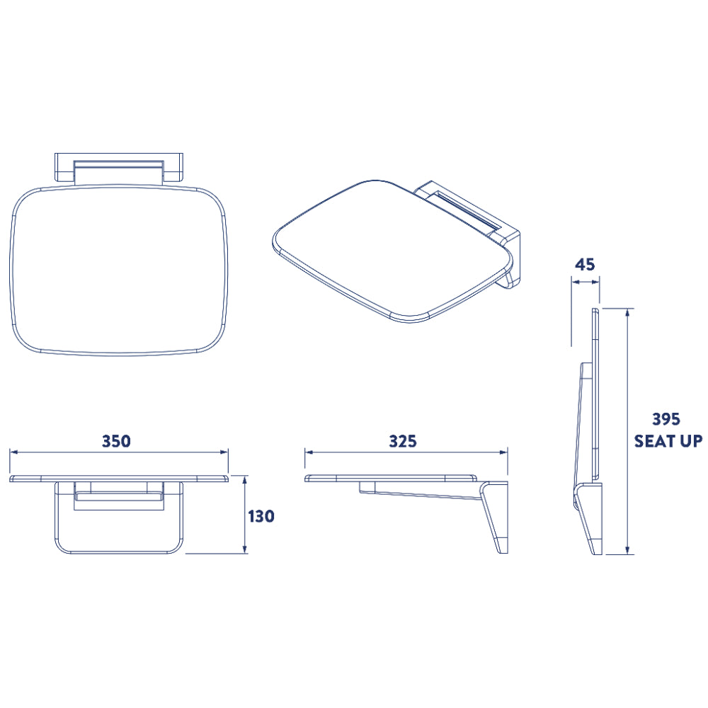 Croydex Wall Mounted Shower Seat - White & Chrome