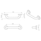 Croydex Straight Grab Bars 30cm - Stainless Steel