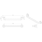 Croydex Straight Grab Bars 60cm - Stainless Steel