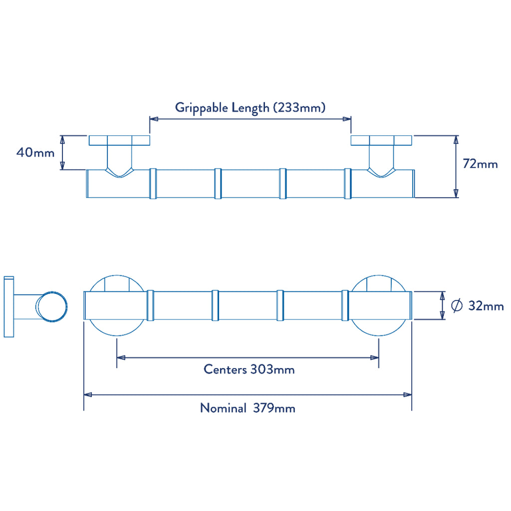 Croydex Grab & Grip Bars 38cm - Chrome