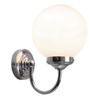 Barclay Bathroom Wall Light Polished Chrome Opal Glass IP44<br>Polished Chrome