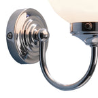 Barclay Bathroom Wall Light Polished Chrome Opal Glass IP44<br>Polished Chrome