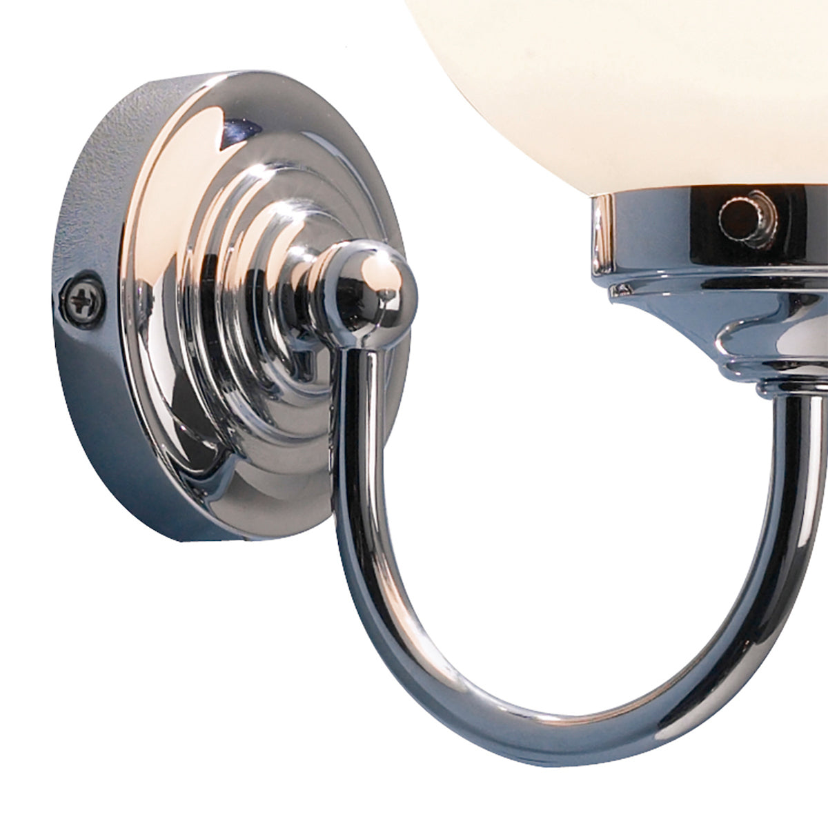 Barclay Bathroom Wall Light Polished Chrome Opal Glass IP44<br>Polished Chrome