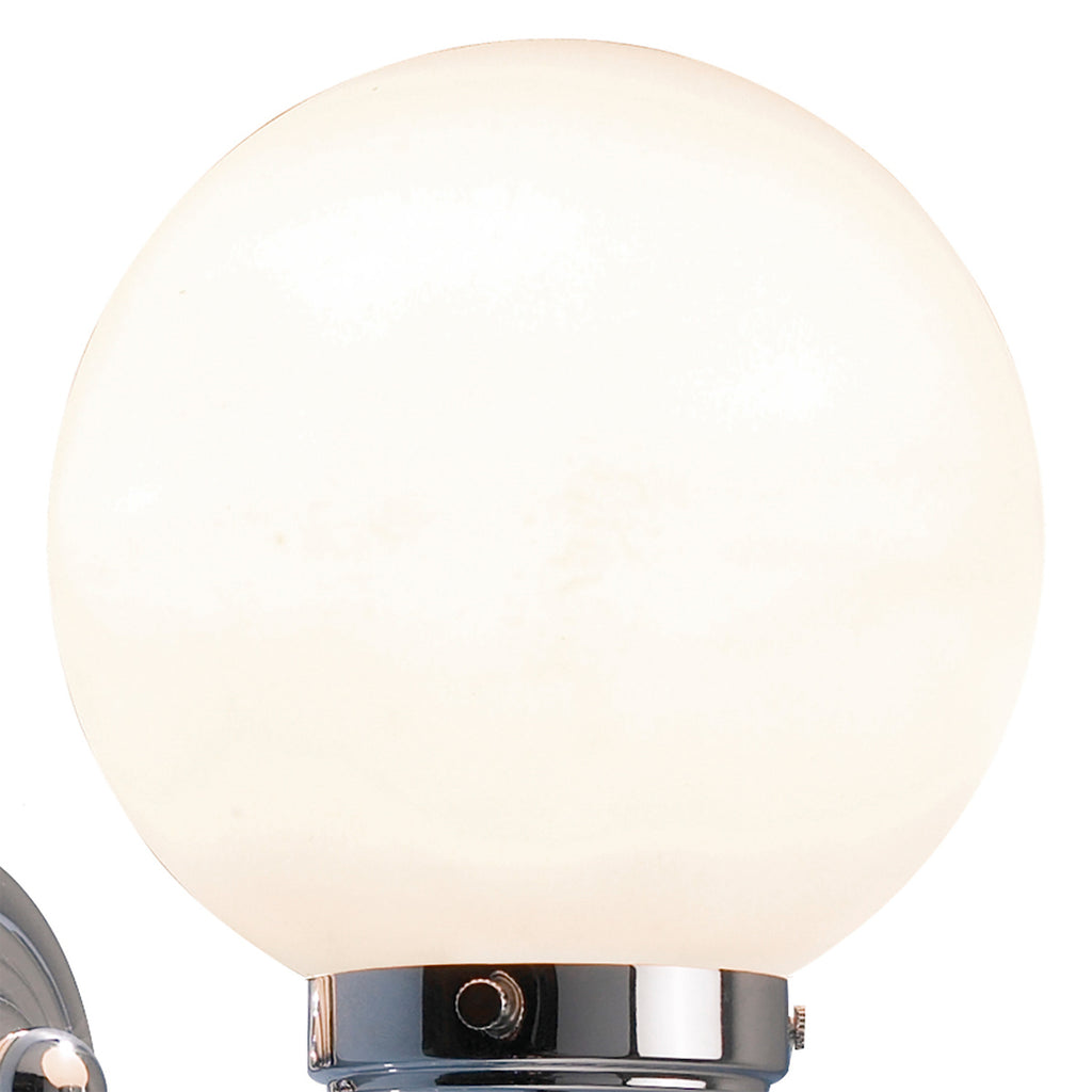 Barclay Bathroom Wall Light Polished Chrome Opal Glass IP44<br>Polished Chrome