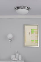 Barclay Bathroom Wall Light Polished Chrome Opal Glass IP44<br>Polished Chrome