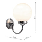 Barclay Bathroom Wall Light Polished Chrome Opal Glass IP44<br>Polished Chrome
