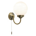 Barclay Bathroom Wall Light Antique Brass Opal Glass IP44<br>Antique Brass
