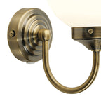 Barclay Bathroom Wall Light Antique Brass Opal Glass IP44<br>Antique Brass