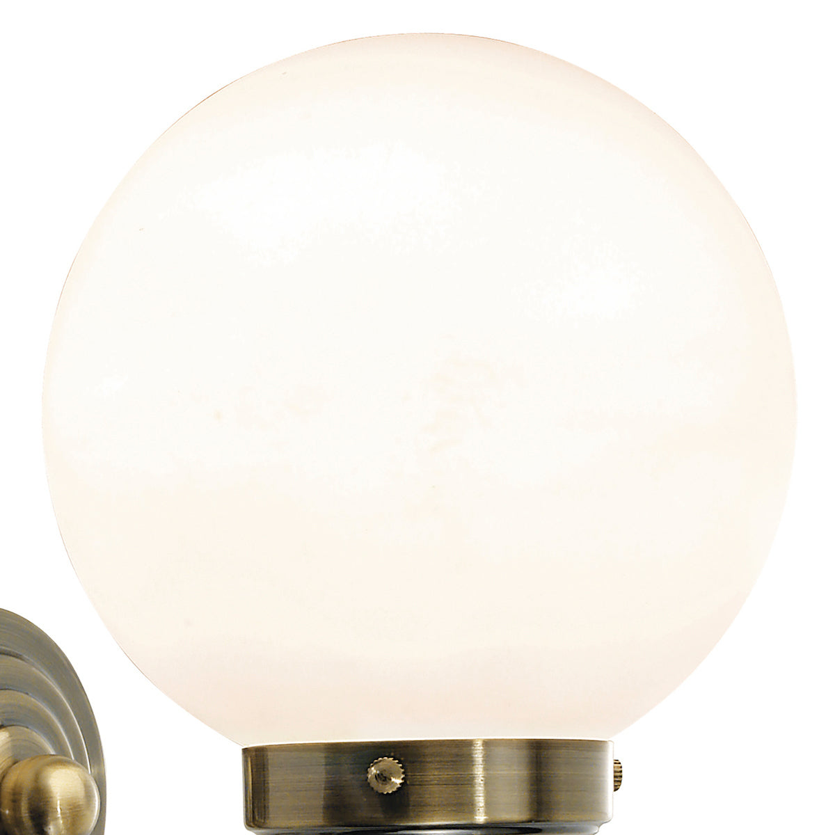 Barclay Bathroom Wall Light Antique Brass Opal Glass IP44<br>Antique Brass