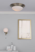 Barclay Bathroom Wall Light Antique Brass Opal Glass IP44<br>Antique Brass