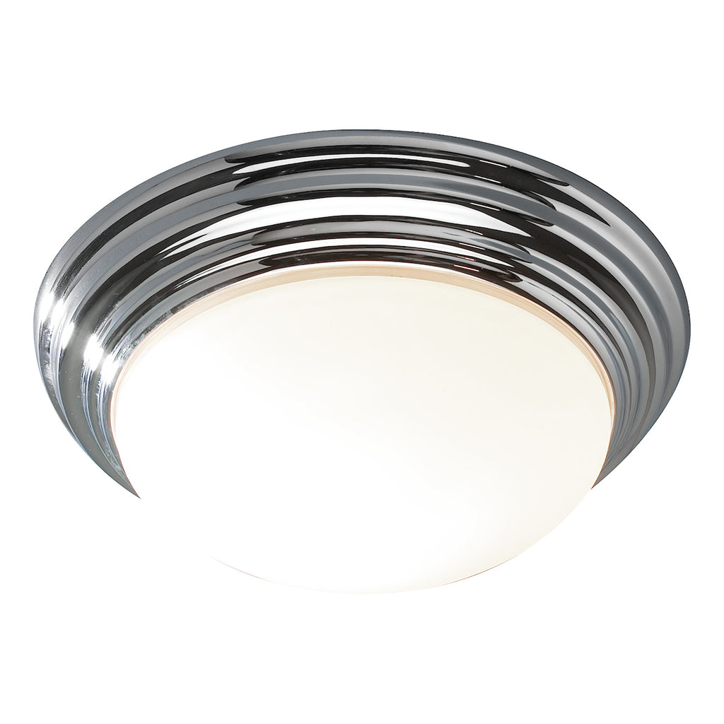 Barclay Large Bathroom Flush Polished Chrome Opal Glass IP44<br>Polished Chrome