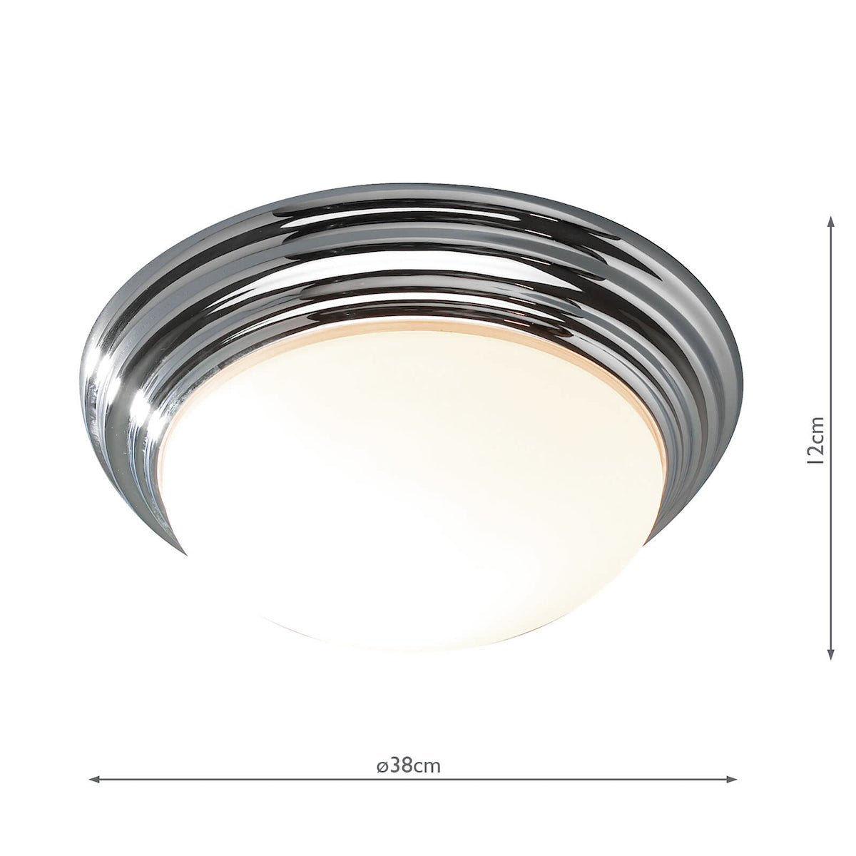 Barclay Large Bathroom Flush Polished Chrome Opal Glass IP44<br>Polished Chrome