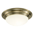 Barclay Large Bathroom Flush Antique Brass Opal Glass IP44<br>Antique Brass