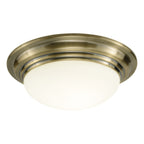 Barclay Large Bathroom Flush Antique Brass Opal Glass IP44<br>Antique Brass