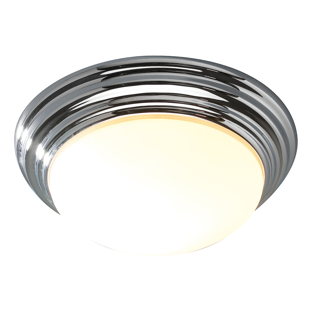Barclay Small Bathroom Flush Polished Chrome Opal Glass IP44<br>Polished Chrome