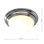 Barclay Small Bathroom Flush Polished Chrome Opal Glass IP44<br>Polished Chrome