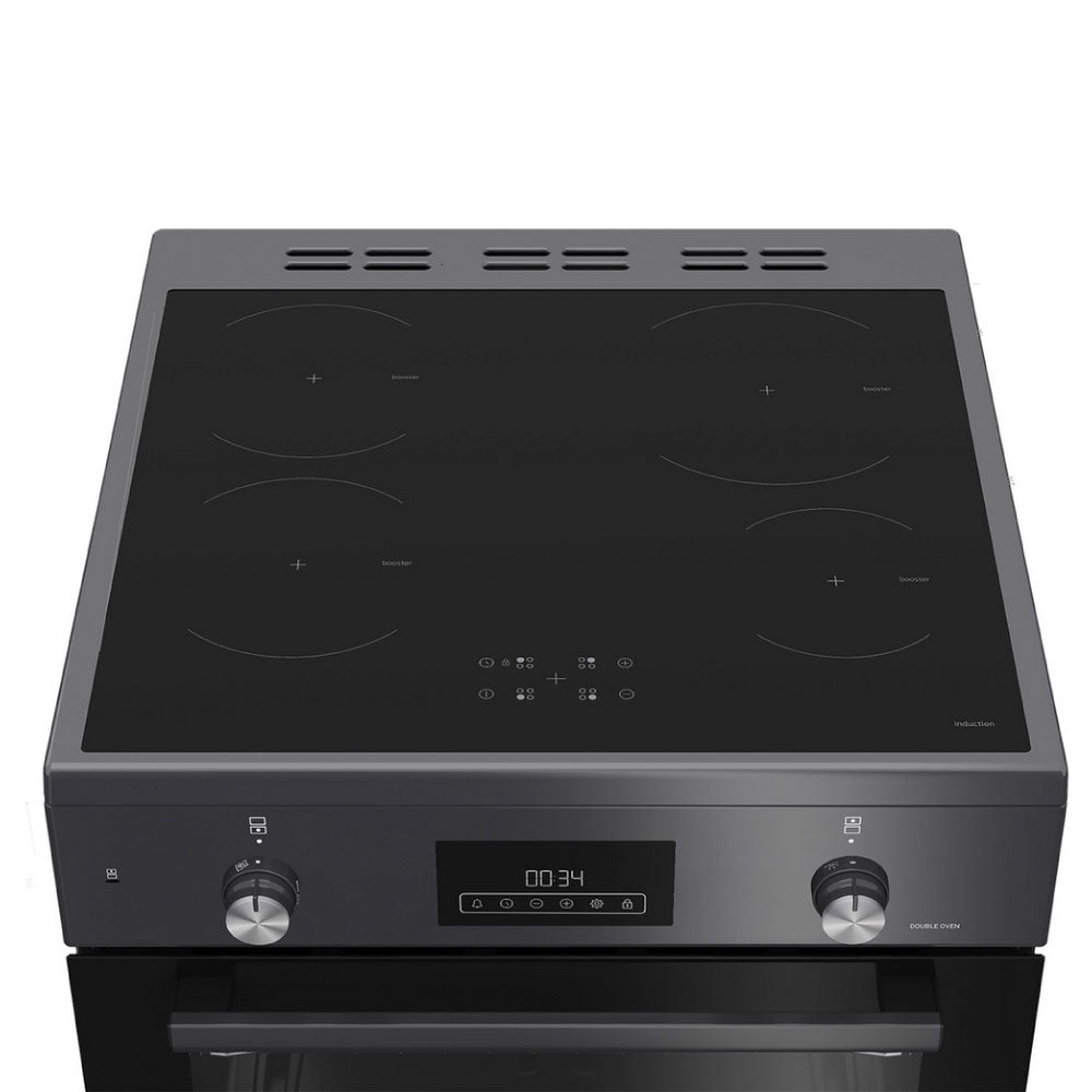 Blomberg HIRN651N 60cm Double Oven Electric Cooker with Induction Hob - Anthracite