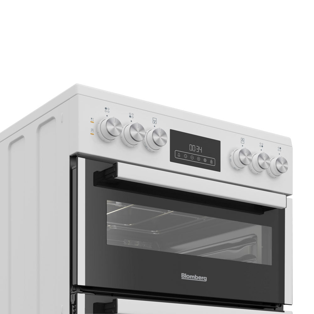 Blomberg HKRN651W 60cm Double Oven Electric Cooker with Vitroceramic Hob - White