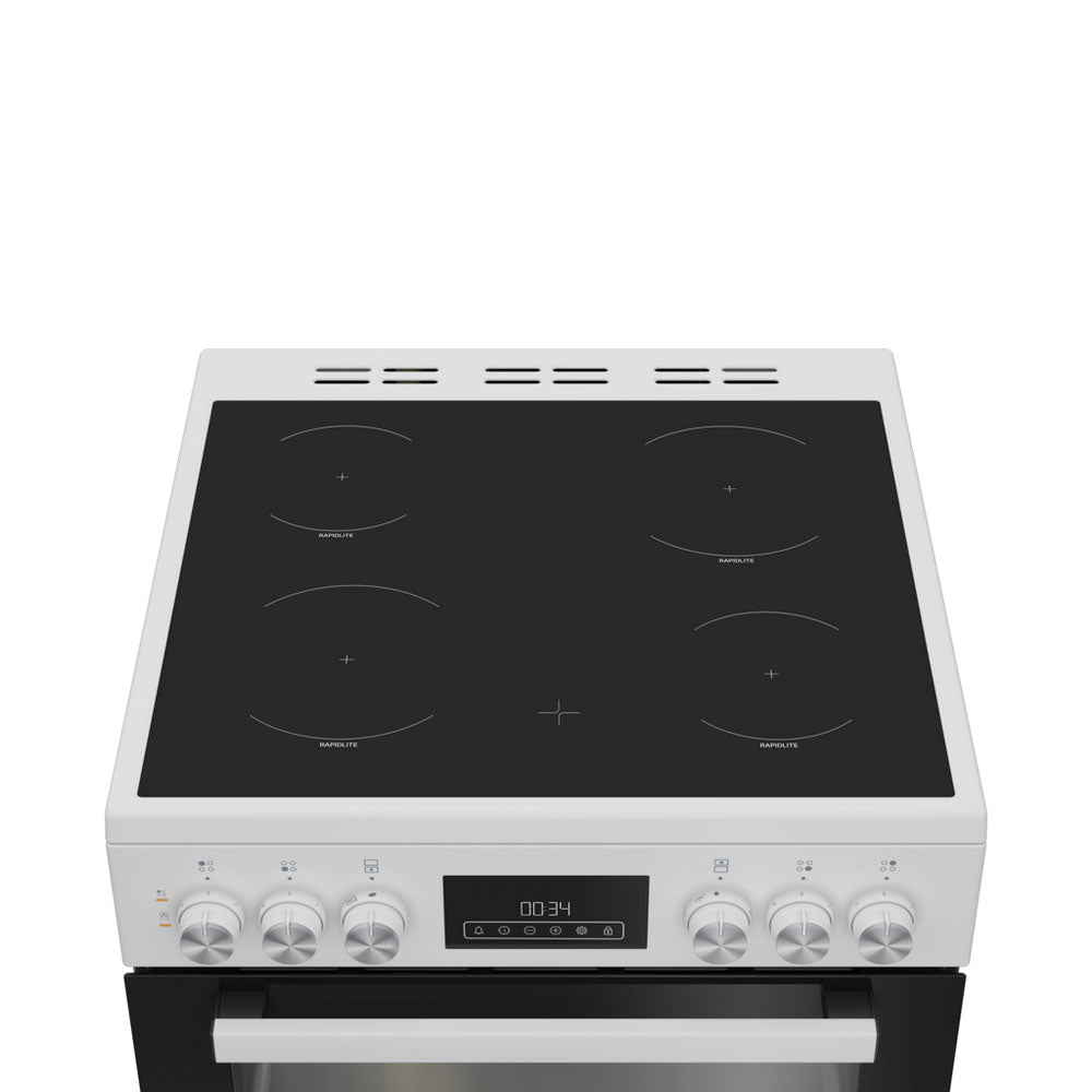 Blomberg HKRN651W 60cm Double Oven Electric Cooker with Vitroceramic Hob - White
