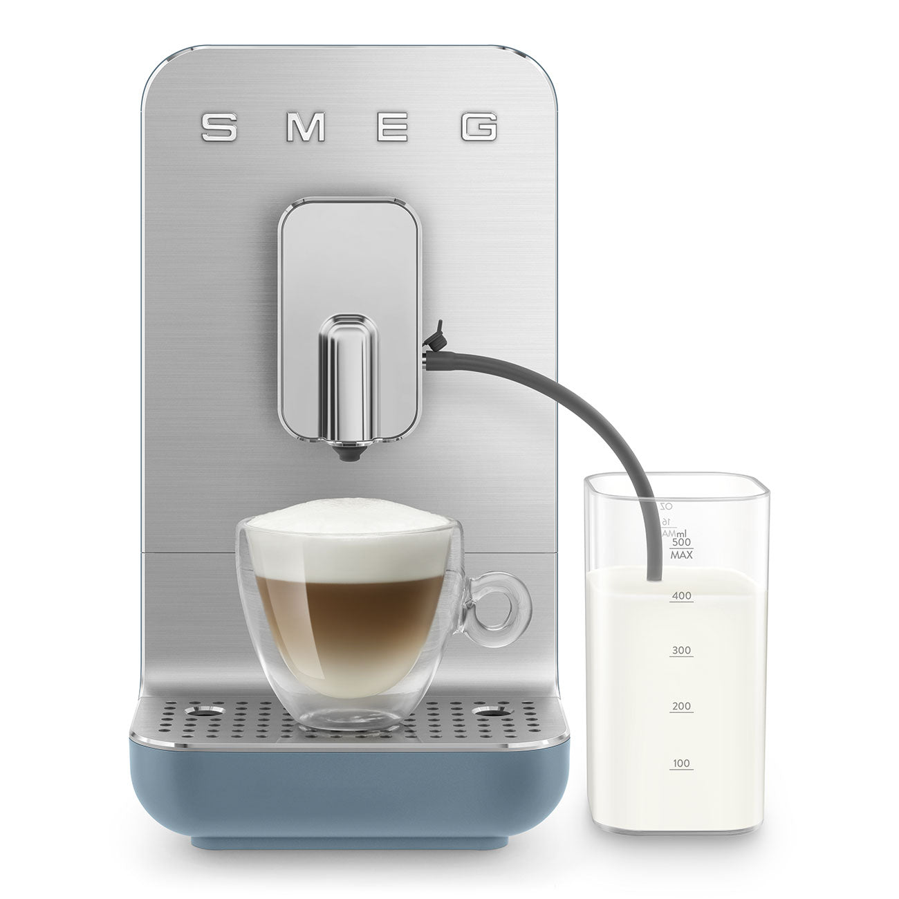 Smeg BCC13SBMUK Storm BlueBean To Cup Coffee Machine with Integrated Milk System Storm Blue  Bean To Cup Coffee Machine with Integrated Milk System