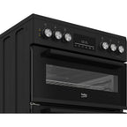 Beko EDC6731K 60cm Double Oven Electric Cooker with Vitroceramic Hob - Black