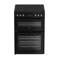 Beko EDC6731K 60cm Double Oven Electric Cooker with Vitroceramic Hob - Black