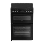 Beko EDC6731K 60cm Double Oven Electric Cooker with Vitroceramic Hob - Black