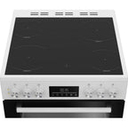 Beko EDC6731W 60cm Double Oven Electric Cooker with Vitroceramic Hob – White