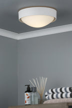 Beta Bathroom Flush White Acrylic &amp; Opal Glass IP44White