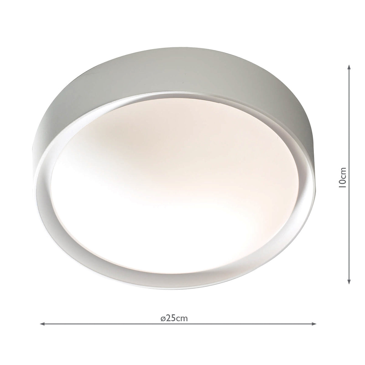 Beta Bathroom Flush White Acrylic &amp; Opal Glass IP44White